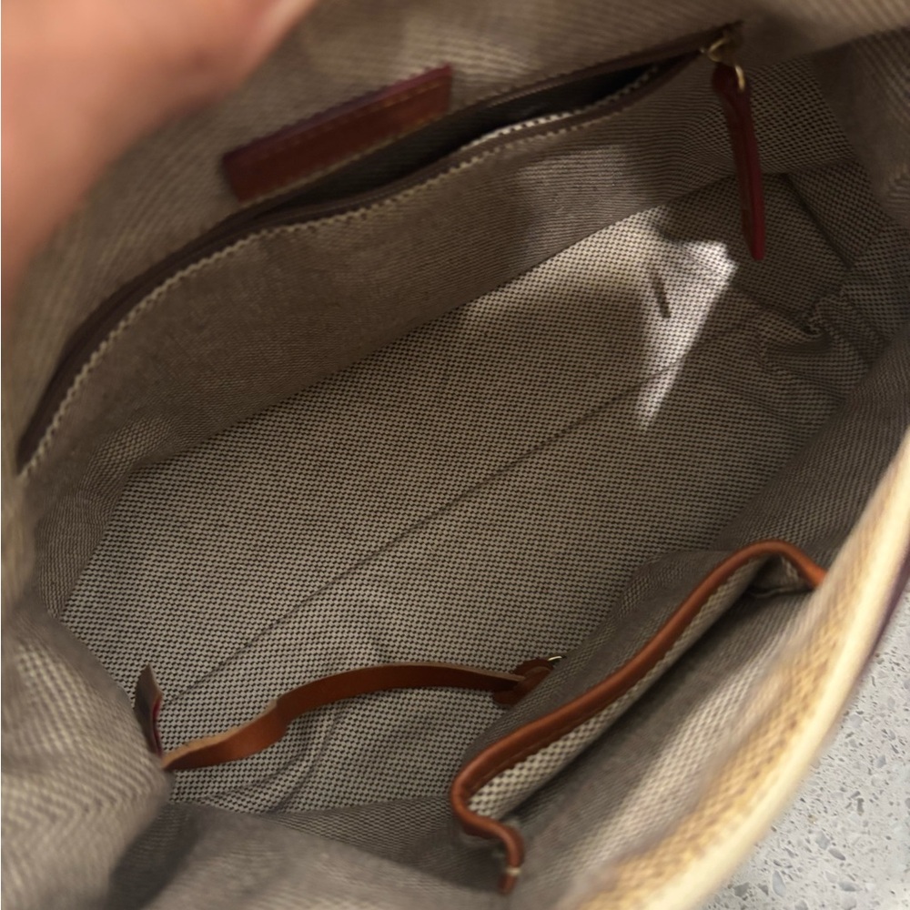 Dooney & Bourke Cream and Brown Hobo Bag EUC - Picture 5 of 5